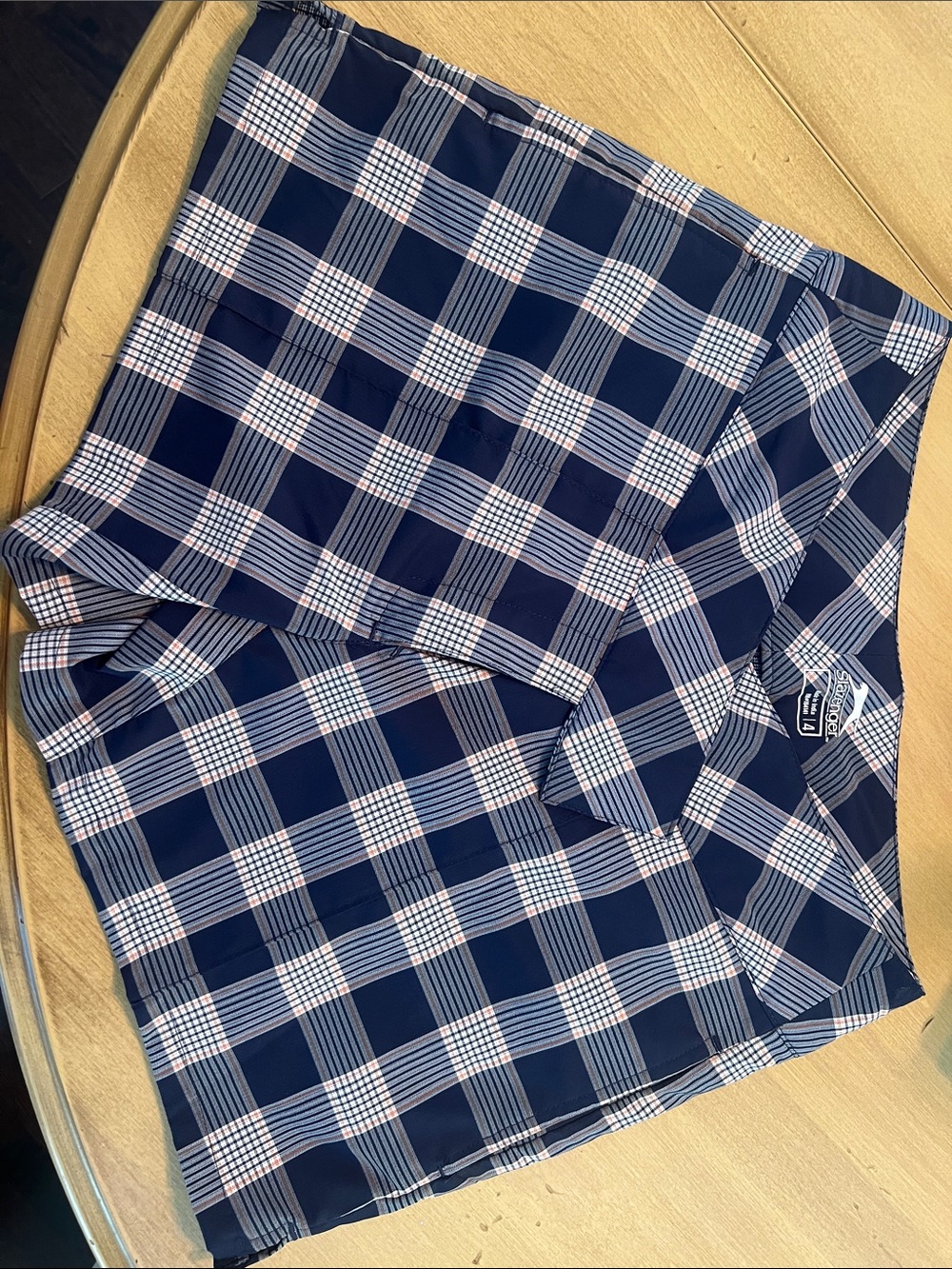 Plaid Athletic Shorts for Women - Navy